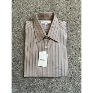 Murano Collezione Men's Medium Long Sleeved Brown e Button Up Dress Shirt